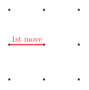 2x2 box solution diagram showing the 1st move